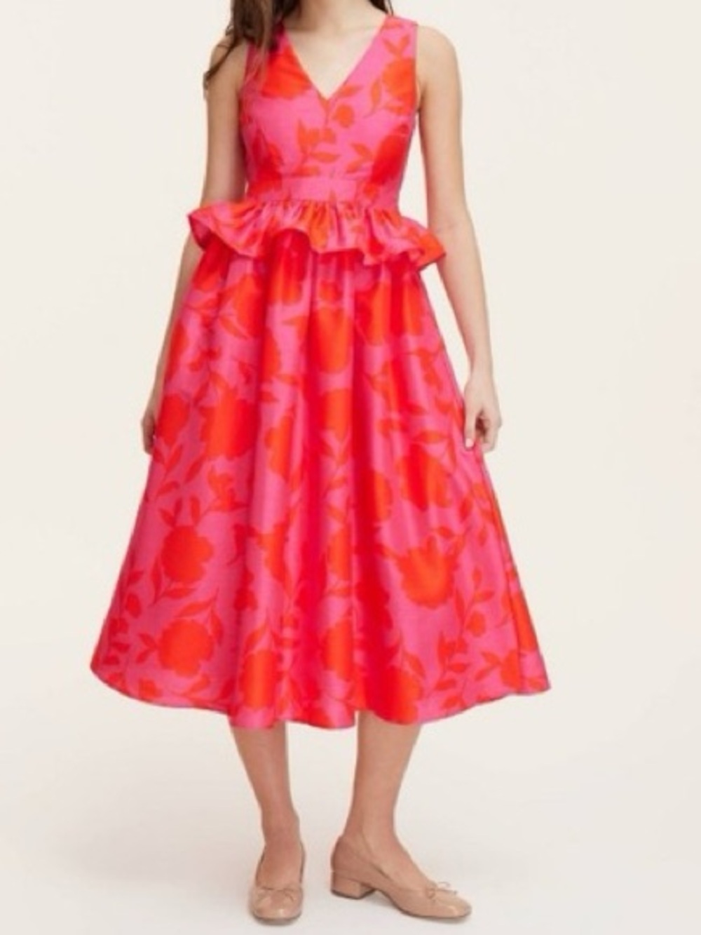 kate spade for Target Pink & Coral Floral Peplum Midi Dress